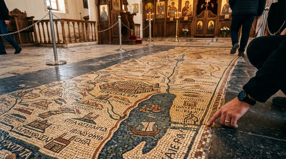 Madaba mosaic st george church in Jordan