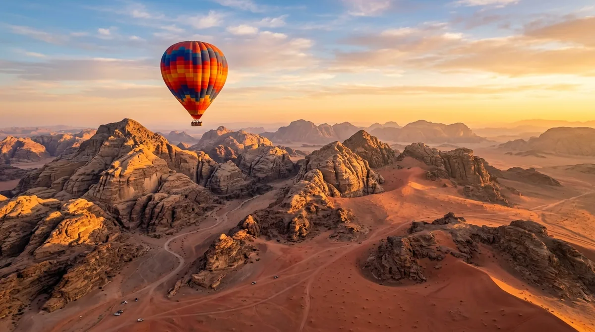 Wadi rum hot air balloon jordan